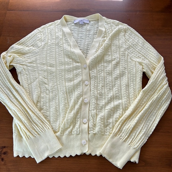 LOFT Sweaters - Like new LOFT light yellow cardigan